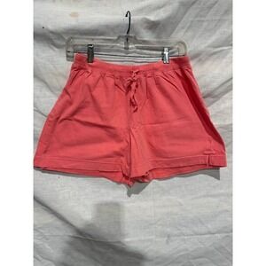 DK Coral Pink Elastic Drawstring Knit Lounge Shorts Womens Large